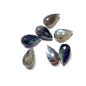 Labradorite Faceted Inverted Teardrop Briolette Beads, Size 8x12/9x16MM, Semi Precious Gems for Jewelry Making