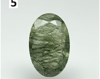 Green Rutile Quartz Gemstone: Faceted Cutstone Gemstone