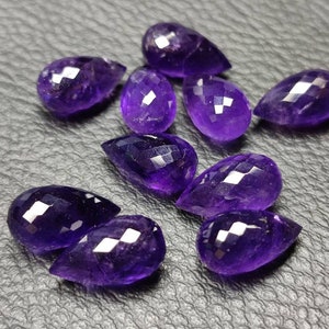 Amethyst Faceted Inverted Teardrop Briolette Beads, Size 8x12/9x16MM, Semi Precious for Jewelry Making