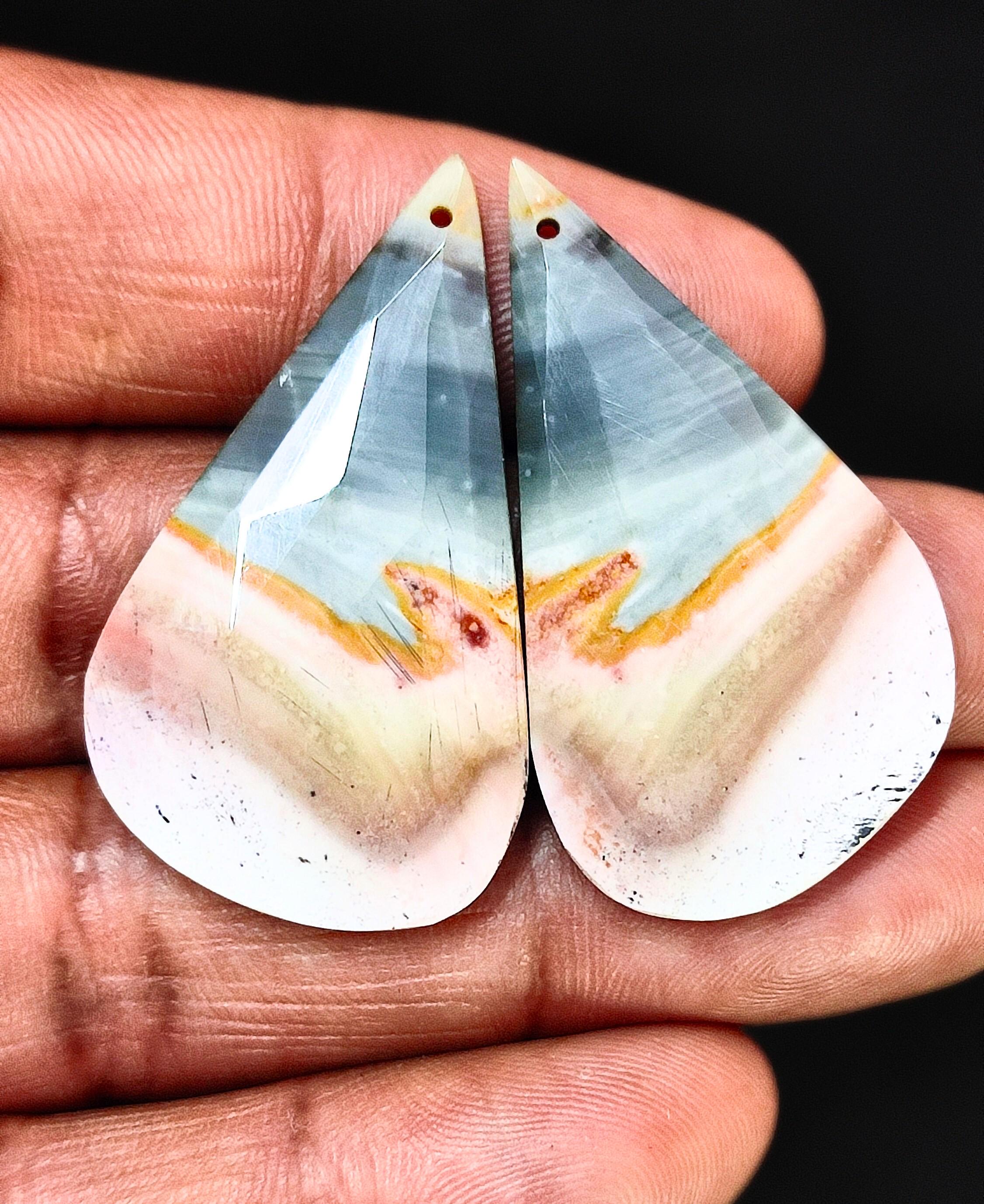 Multi Colour Jasper Faceted Cabochon / Loose Gemstone / Size