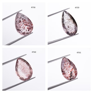 Super Seven Faceted Quartz, Lepidocrocite, Pear Shape, Loose Gemstone, Semi Precious Gems for Jewelry Making