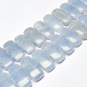 Double Drill Angelite Smooth Polished Rectangle Shape Briolette Beads, Size 20x10x5MM, 10 Pcs. Strand, Semi Precious Gems for Jewelry Making