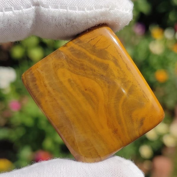 Wood Jasper Cabochon, Rectangle Shape Smooth Gemstone, Size 32x37x5MM