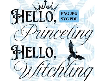 Hej prins, hej häxtron, glastron, svg, png, jpeg, pdf, direktnedladdning, Sarah J Maas, Dorian Havilliard, Manon Blackbeak
