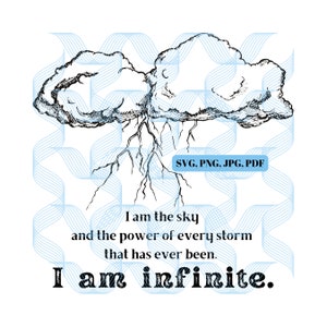 I am infinite Quote from Fourth Wing, png, svg, jpg, png, Download, Storm Clouds, Lightning, I am the sky and the power of every storm...