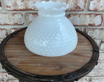 white hobnail lamp shade