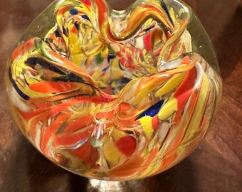 Vintage Blown Glass Paper Weight Tray