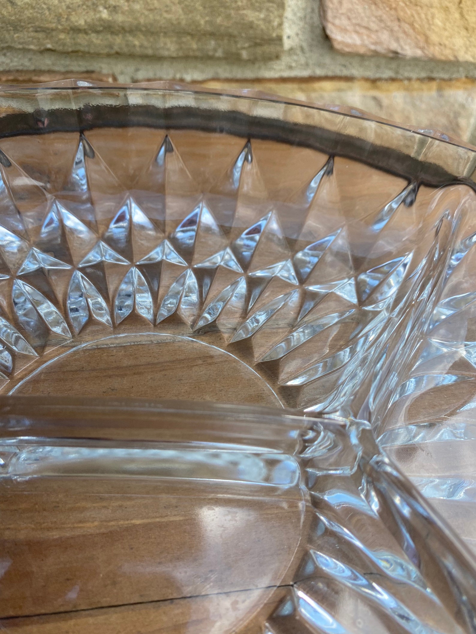 Vintage Oval Crystal Serving Tray Etsy UK