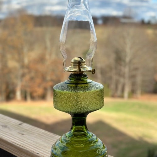 Antique Oil Lamp Vintage Oil Lamp Glass Oil Lamp Kerosene Etsy