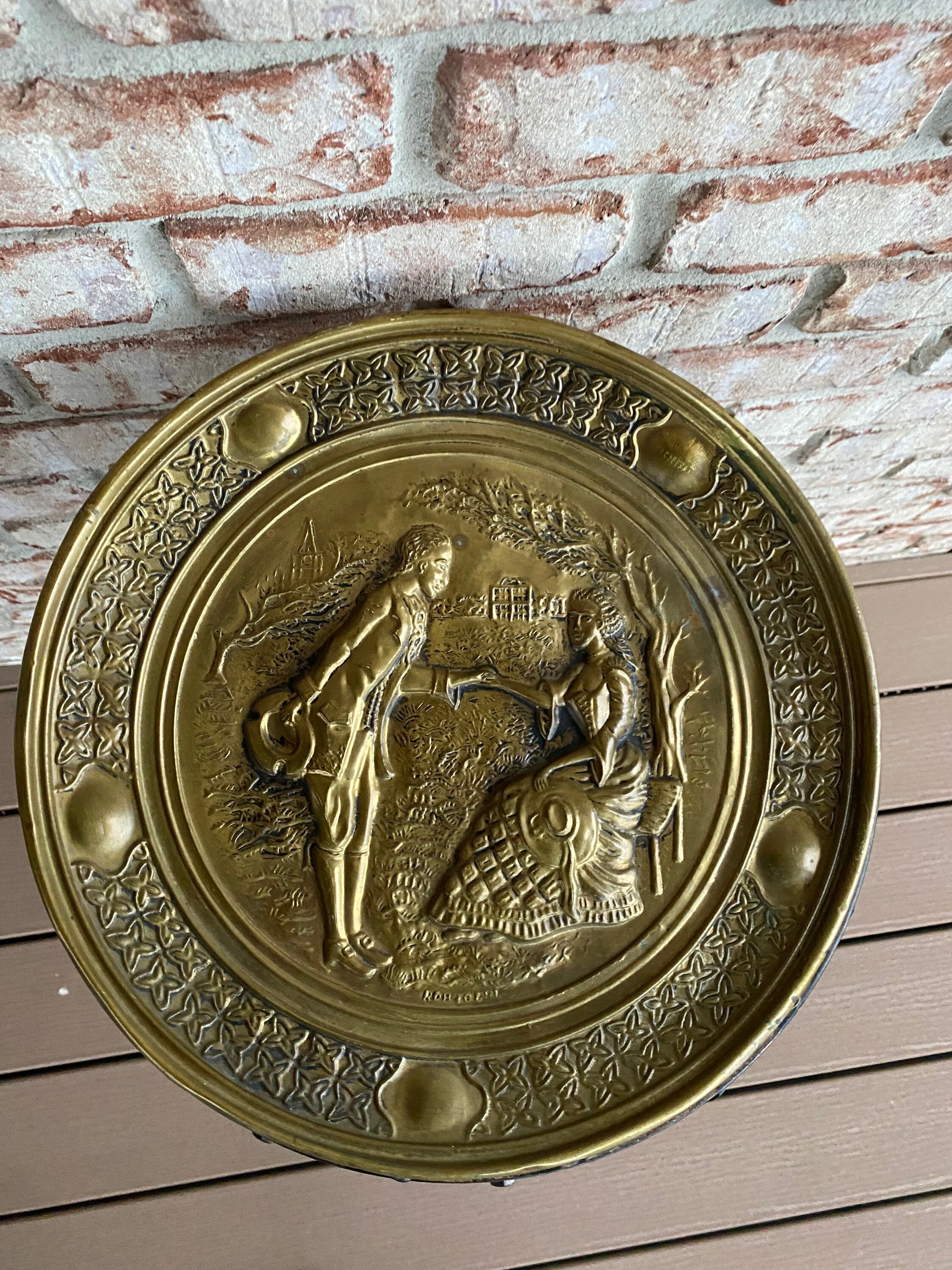 1960s Vintage Large Brass Decorative Plate Made in England Etsy