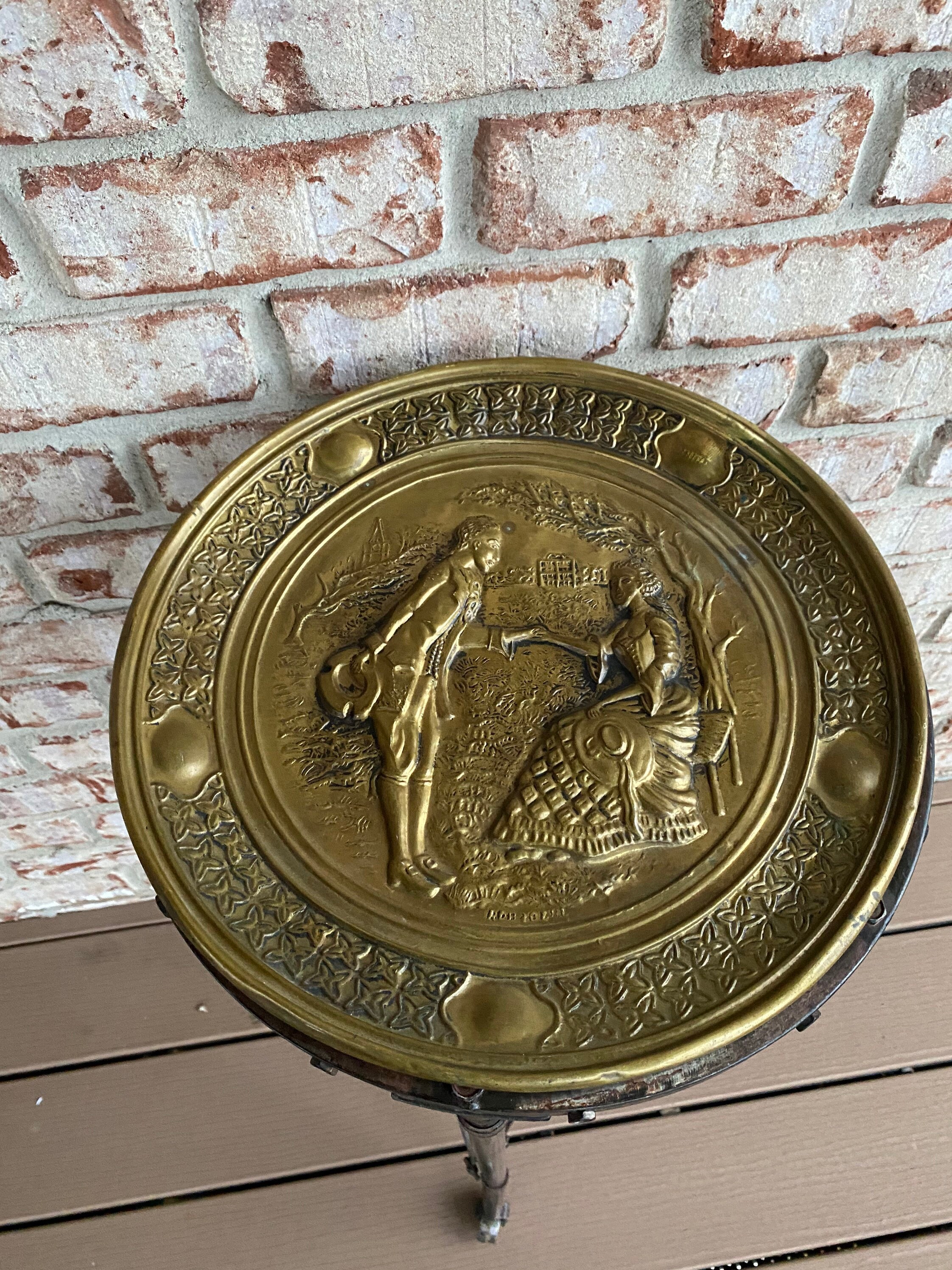 1960s Vintage Large Brass Decorative Plate Made in England Etsy