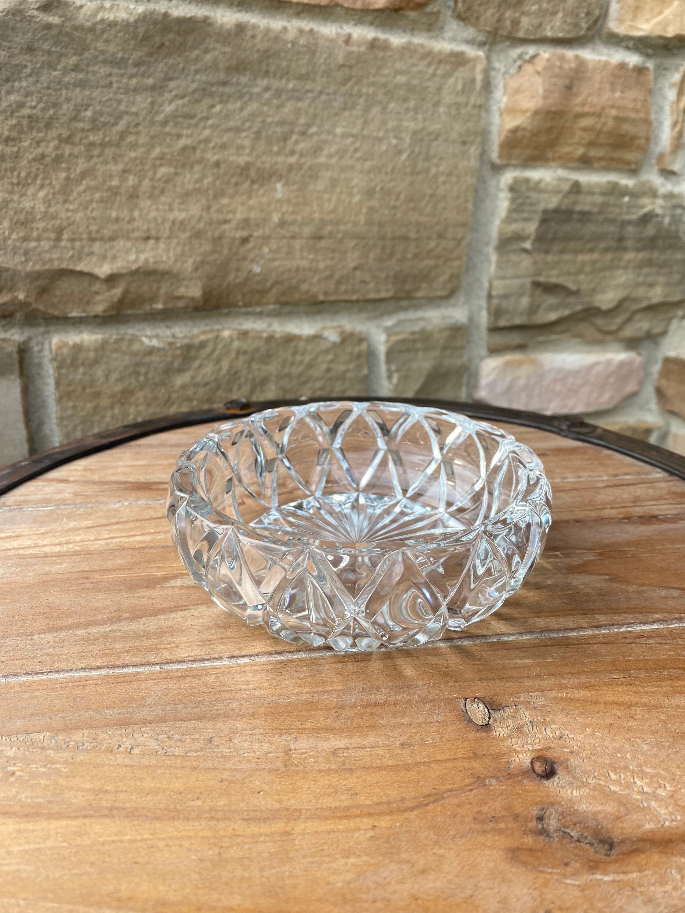 Vintage Clear Crystal Glass Small Serving Tray / Trinket Tray Etsy