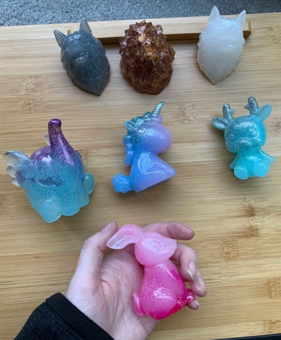 Small Animal Figurines, Resin Animal, Fun Glitter Animals, Animal