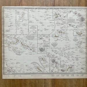 Dated 1840 - Genuine Antique SDUK Map Island in the Pacific Hawaii Sandwich Islands Steel Engraving