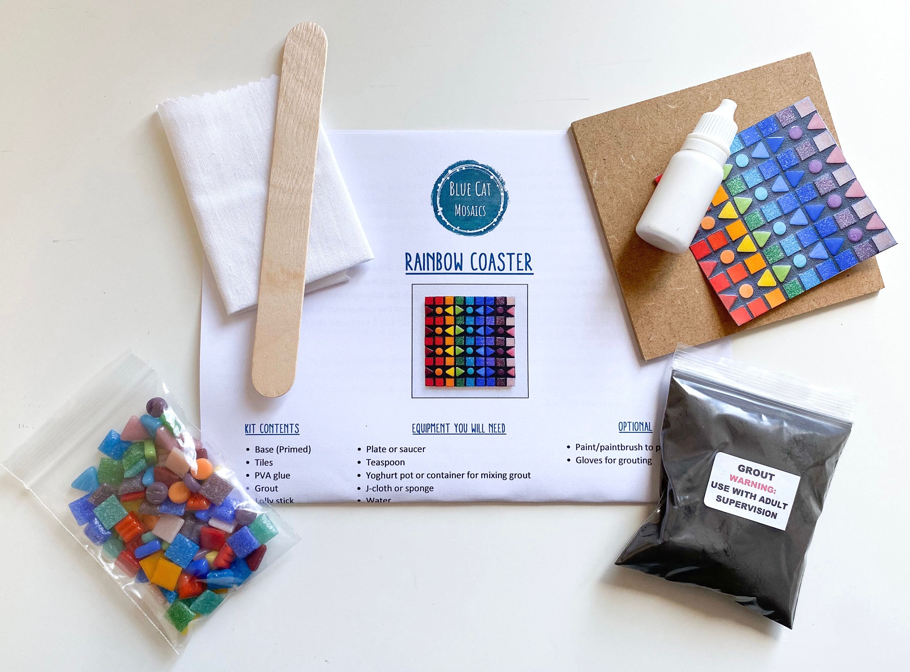 DIY Mosaic Kit Rainbow Coaster Etsy