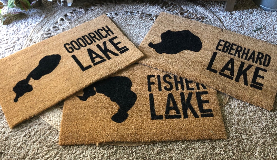 Custom Lake Door Mat, Lake House Doormat, Lake Living, Boat House Decor