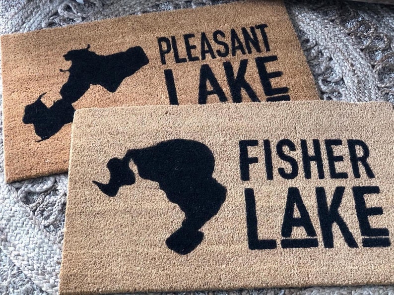 Custom Lake Door Mat, Lake House Doormat, Lake Living, Boat House Decor