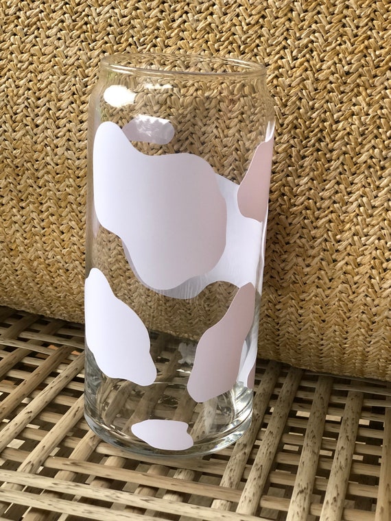 Cow Print Frosted Glass Tumbler, Iced Coffee Glass Beer Can, Coffee Lover  Gift, Christmas Gift for Her, Iced Coffee Cup, New Years, Cowhide