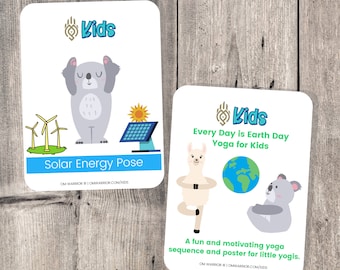 Earth Day is Every Day Yoga Cards for Kids | Fun and Safe Earth Day themed Yoga Cards for Young Yogi's | Yoga for Kids | Mindfulness