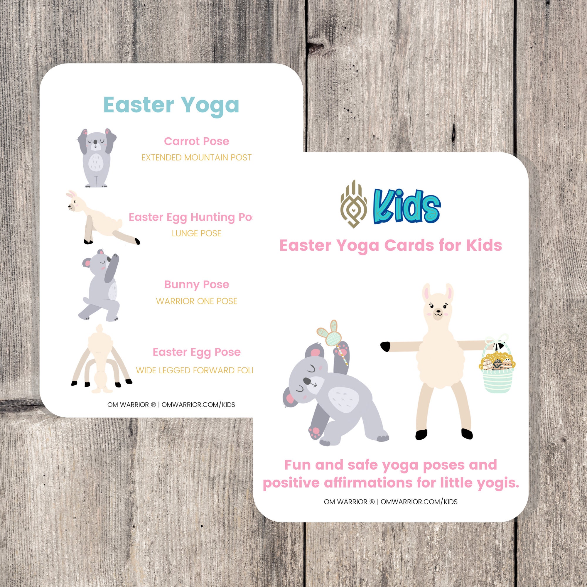 Easter Yoga Cards for Kids Fun and Safe Easter Themed Yoga Cards for Young  Yogi's Yoga for Kids Mindfulness Positive Affirmations 