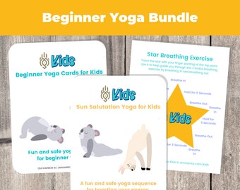 Kinder Yoga Set für Anfänger: Posen, Sonnengruß, Atmung (PDF Download)