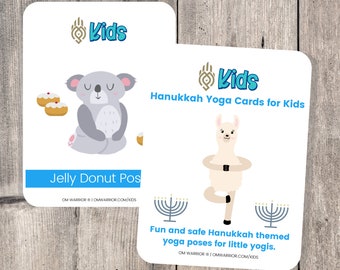 Hanukkah Themed Yoga Cards for Kids | Fun and Safe Hanukkah themed Yoga Cards for Young Yogi's | Yoga for Kids | Mindfulness