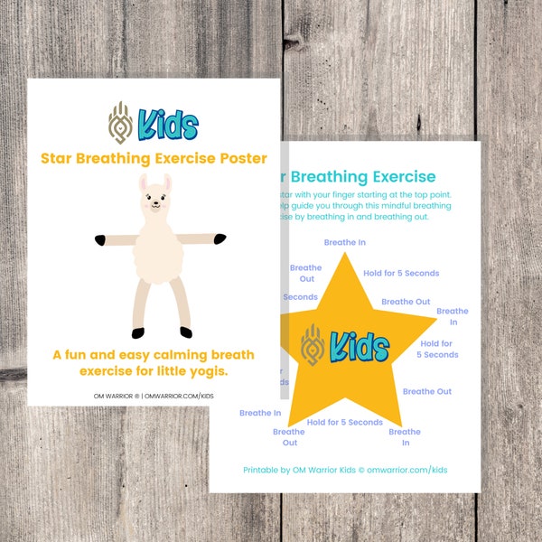 Star Breathing Exercise Poster  | Mindfulness | Kids Yoga | Positive Mindset | Self Love | Breathe In Breathe Out