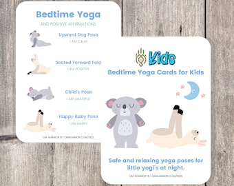 Kids Bedtime Yoga Cards: Mindfulness Activity (PDF Download)