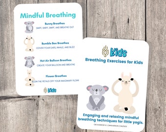 Breathing Exercises for Kids | Engaging and Relaxing Mindful Breathing for Little Yogi's | Yoga Cards for Kids | Mindfulness | Kids Yoga