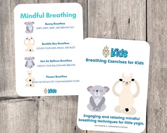 Mindful Breathing Exercise Cards for Kids: Yoga & Relaxation (PDF Download)