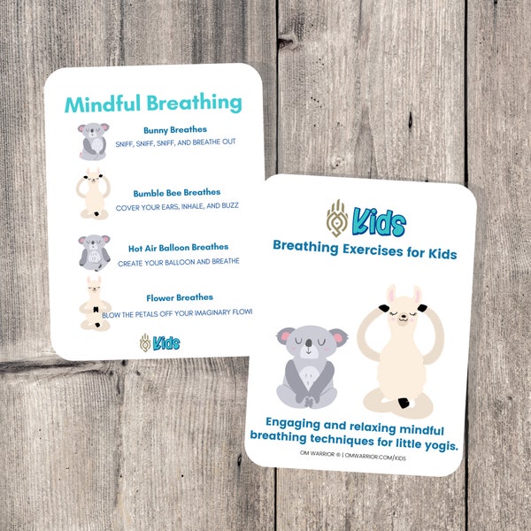 Breathing Exercises for Kids | Engaging and Relaxing Mindful Breathing for Little Yogi's | Yoga Cards for Kids | Mindfulness | Kids Yoga