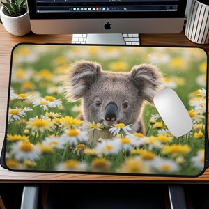 Gaming Mouse Pad with Cute Koala Design - Non-Slip Desk Mat for Office & PC - Kawaii Animal Mousepad - Gift for Koala Lovers
