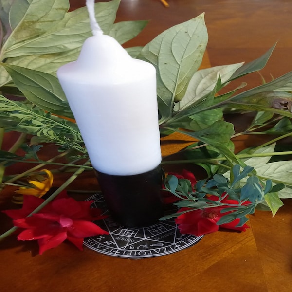 Black Pillar Candle Etsy