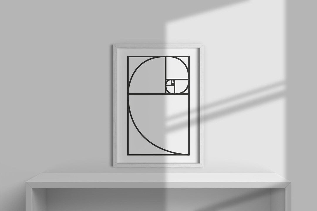 Golden Ratio Fibonacci Printable Line Art Printable - Etsy UK