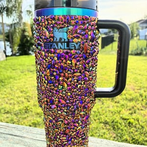 Bling Dazzled Stanley Cup 40oz 30oz Bedazzled Rhinestone Tumbler with Handle Personalized Crystal Quencher Gift for Her Sparkle Crystal Mug