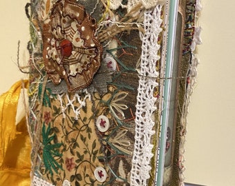Journal fait main Couverture textile couture lente style Junk journal Carnet de notes livre de souvenirs journal décoré.