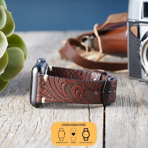 Birthday Gift - Personalized Leather Smartwatch Band, Compatible with Apple, Fitbit, Galaxy - Engraved Message for the Birthday Celebrant