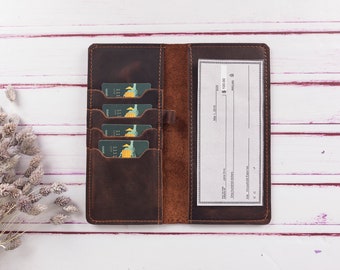 Father’s Day Gifts, Leather Checkbook Cover, Personalized Checkbook Wallet, Checkbook Holder,Checkbook case, Handmade Gift for Him