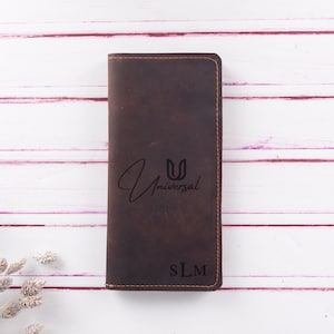 Genuine Leather Checkbook Cover, Personalized Checkbook Wallet, Leather Checkbook Wallet, Checkbook Holder,Father’s Day Handmade Gifts
