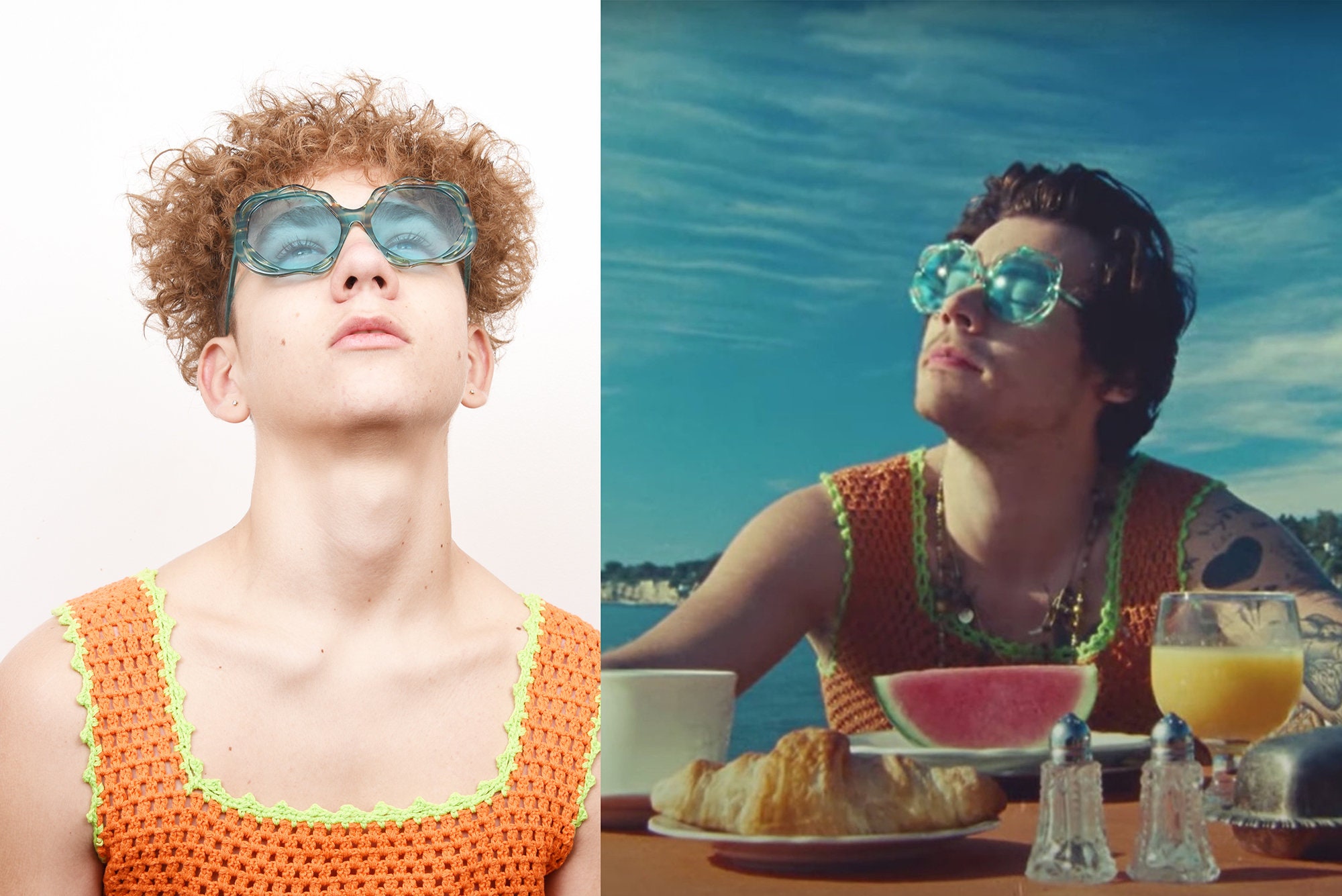 Harry Styles Watermelon Sugar Sunglasses Blue Flower Etsy