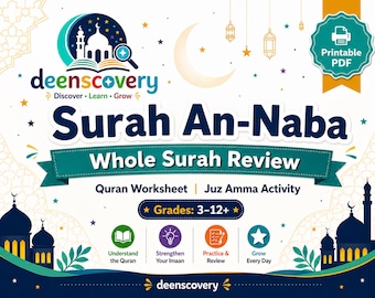 Surah An-Naba Quran Worksheet | Juz Amma Islamic Activity (PDF Download)
