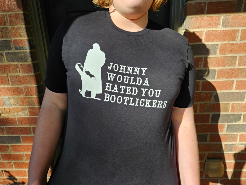 Johnny woulda hated you boot lickers unisex black T-shirt image 7