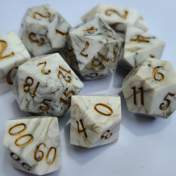 Marbled Dice set of 9