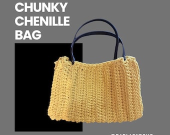 Hand-Crocheted Oversized Tote Bag – Chunky Textured Statement Bag in Sunshine Yellow