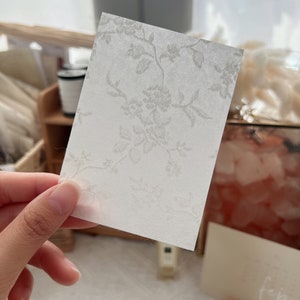 A7/A6/A5 Paper Bundle White Roses｜White Embossed Ink Paper｜Journaling Craft Planner Notebook Bujo Art Supplies
