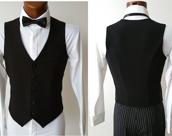 W108 Classic mens waistcoat with stretch back