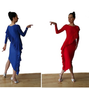 DR221s The Spiral stretch dress with sleeves - Various colours
