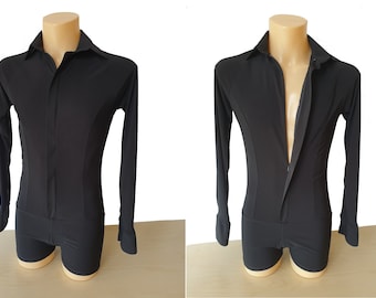 MS197z Stretchy Raglan Shirt with Zip built on shorts - Various colours