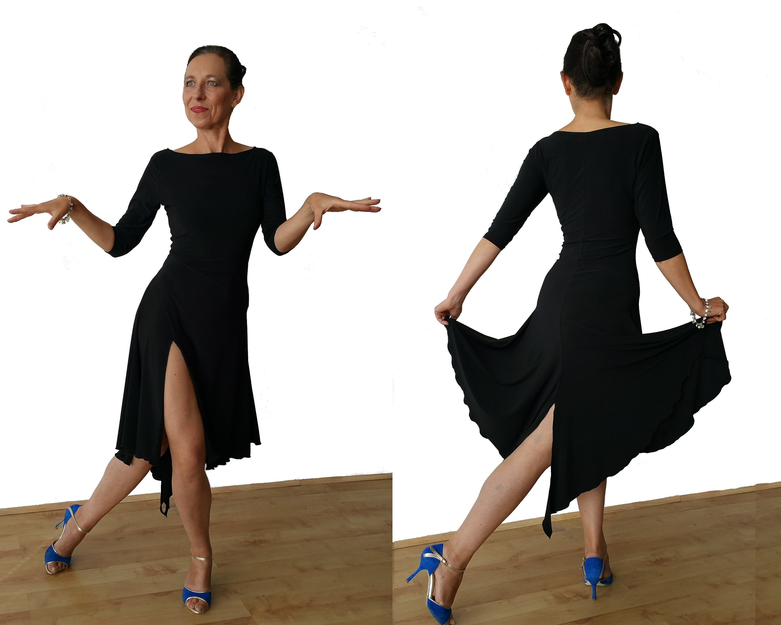 Little Croaker Burgundy Black Spaghetti Strap Long Ballroom Dance Dress for Women Waltz Dress Dance Clothes Tango