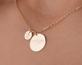 Pet Memorial Necklace-Pet Name Necklace-Bestfriend Necklace-Gold, Silver, Rose Gold Pet Name Necklace- Pow Necklace- Printed Pow Necklace